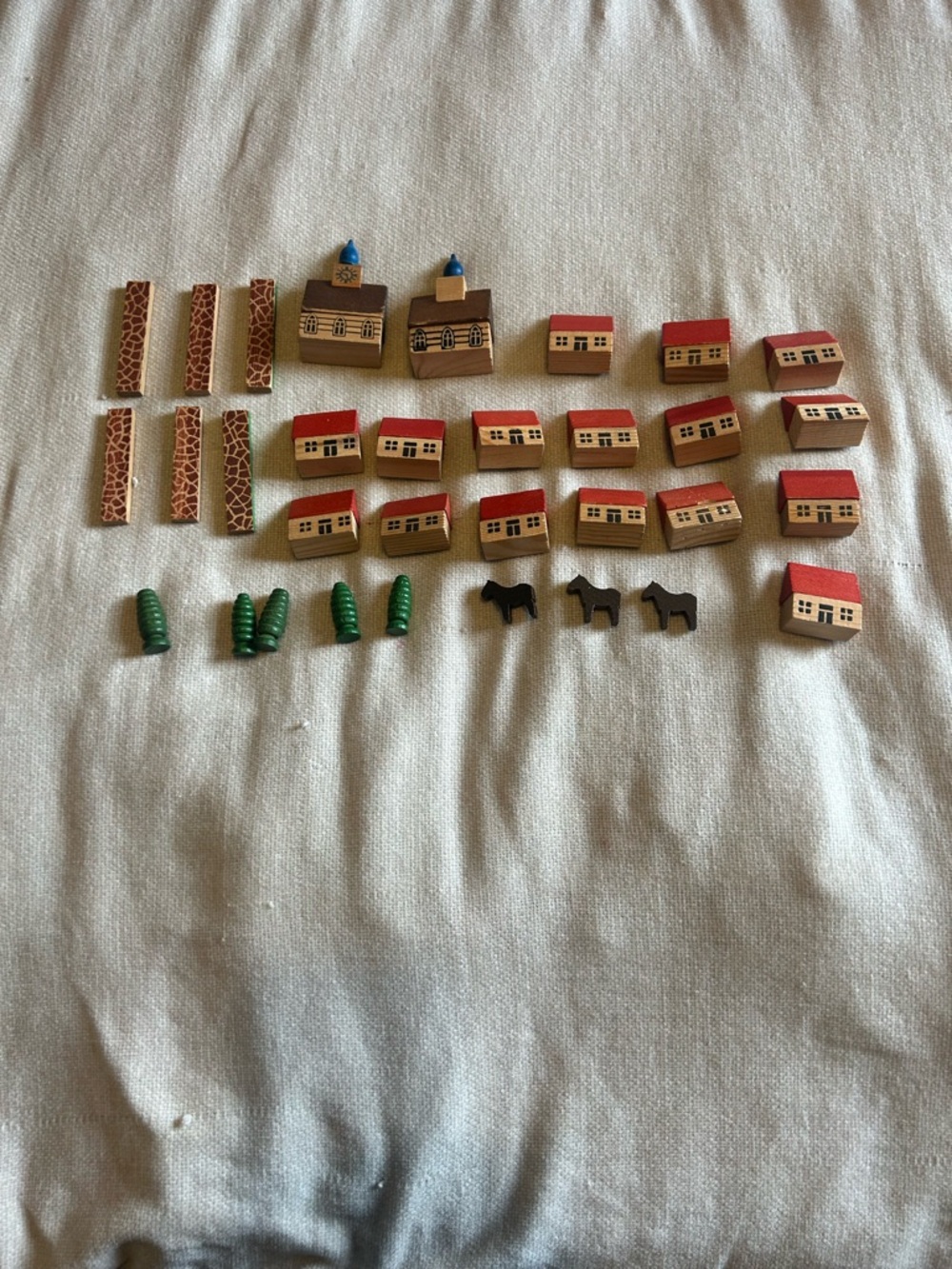 Vintage German Erzgebirge wooden village pieces.